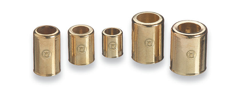 0.450 INCH (IN) INSIDE DIAMETER, 9/16 INCH (IN) LENGTH BRASS HOSE FERRULE (ITEM # 769) 0.450 INCH (IN) INSIDE DIAMETER, 9/16 INCH (IN) LENGTH BRASS HOSE FERRULE (ITEM # 769)